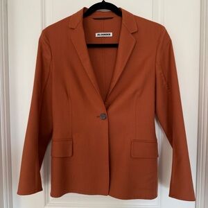 Jil Sander Vintage 100% Cashmere Blazer in Rust Orange